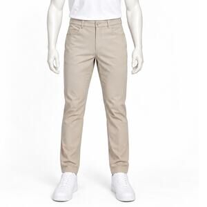 NWT ZYIA Active Office Chino Pants Mens L 34x33 Inseam Light tan Stretch Work